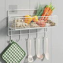 Industrial black metal mesh two tier wall shelf organizer kitchen rack