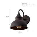 Industrial black metal outdoor wall lamp patio dome sconce