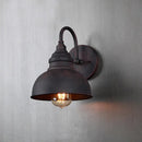 Industrial black metal outdoor wall lamp patio dome sconce