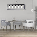 DecorBites™ Industrial Style Rectangular Pendant Light with Black Metal Frame - 3/5 Lights - Ceiling Hanging Fixture