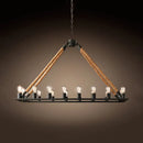 Industrial black metal rope island lighting – dining room lamp