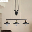 Industrial black metal saucer foyer island light kitchen ceiling light