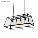 Industrial black metal trapezoid island pendant light for dining room