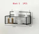Industrial black metal two tier bathroom storage shelf – bathroom