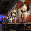 Industrial black metal world map pendant light for dining room