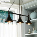 DecorBites™ Antique Style 3-Head Metallic Island Pendant Lamp with Cone Shade - Kitchen Light Fixture