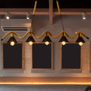 DecorBites™ Modern Geometric Metallic Island Pendant Lamp with Jute Rope Cord for Dining Room