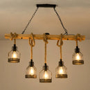 DecorBites™ Modern Geometric Metallic Island Pendant Lamp with Jute Rope Cord for Dining Room