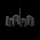 Industrial black minimalist led chandelier kitchen art decor