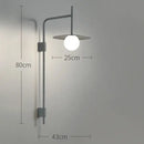 Industrial black minimalist wall lamp bedroom disc sconce