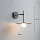 Industrial black minimalist wall lamp bedroom disc sconce