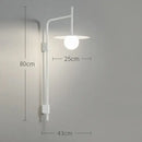 Industrial black minimalist wall lamp bedroom disc sconce