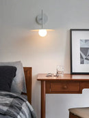 Industrial black minimalist wall lamp bedroom disc sconce