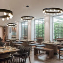 Industrial black multi tier pendant light for living room