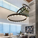 Industrial black multi tier pendant light for living room