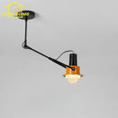 Industrial black & orange swing arm wall lamp bedroom light