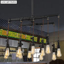 DecorBites™ Rustic Black Iron Industrial Pipe LED Island Chandelier for Restaurants