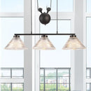 Industrial black prismatic glass island lamp kitchen pendant light