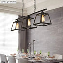 Industrial black pyramid island light kitchen 3 bulb pendant metal