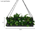 Industrial black rectangular island lighting with planter kitchen led