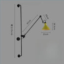 Industrial black & red adjustable rotating led wall lamp bedroom