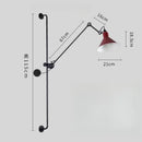Industrial black & red adjustable rotating led wall lamp bedroom
