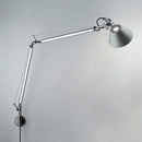 Industrial black silver swing arm wall lamp bedroom reading light