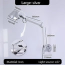 Industrial black silver swing arm wall lamp bedroom reading light