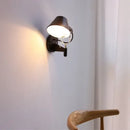 Industrial black silver swing arm wall lamp bedroom reading light