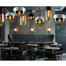 Industrial black & smoked glass shade pendant light kitchen decor