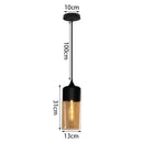 Industrial black & smoked glass shade pendant light kitchen decor