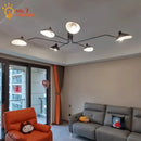 Industrial black spider ceiling lamp living room metal chandelier