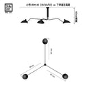 Industrial black spider ceiling lamp living room metal chandelier