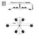 Industrial black spider ceiling lamp living room metal chandelier