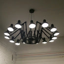 Industrial black spider iron chandelier living room pendant light