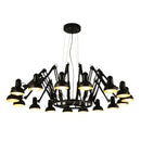 Industrial black spider iron chandelier living room pendant light