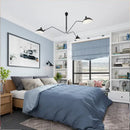 Industrial black swing arm chandelier dining room 5 light fixture