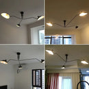 Industrial black swing arm chandelier dining room 5 light fixture
