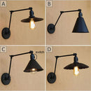 Industrial black swing arm wall lamp bedroom sconce with switch