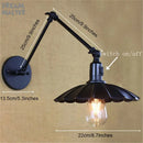 Industrial black swing arm wall lamp bedroom sconce with switch