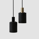 Industrial black travertine cement pendant light kitchen hat light
