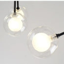 Industrial black tree branch glass ball firefly chandelier dining room