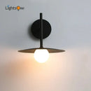 Industrial black wall lamp bedroom minimalist disc sconce