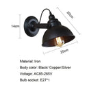 Industrial black wall sconce bedroom retro wrought iron lamp