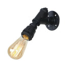 Industrial black water pipe wall lamp bedroom red valve light