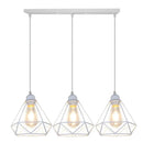 Industrial black & white diamond cage wrought iron pendant light kitchen