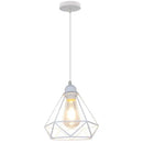 Industrial black & white diamond cage wrought iron pendant light kitchen