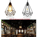 Industrial black & white diamond cage wrought iron pendant light kitchen