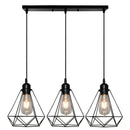 Industrial black & white diamond cage wrought iron pendant light kitchen