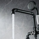 Industrial black & white dual handle shower faucet bathroom tap